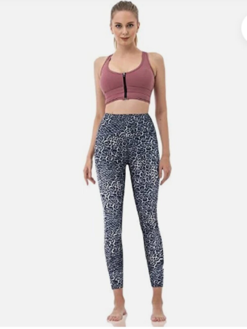 YGOODM Women Tummy Control Leggings High Waist Yoga Pant-Black Leopard